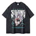 Vintage Anime-Inspired Mythic Manga Streetwear Oversized Cotton Graphic T-Shirt
