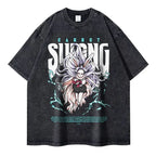Vintage Anime-Inspired Mythic Manga Streetwear Oversized Cotton Graphic T-Shirt
