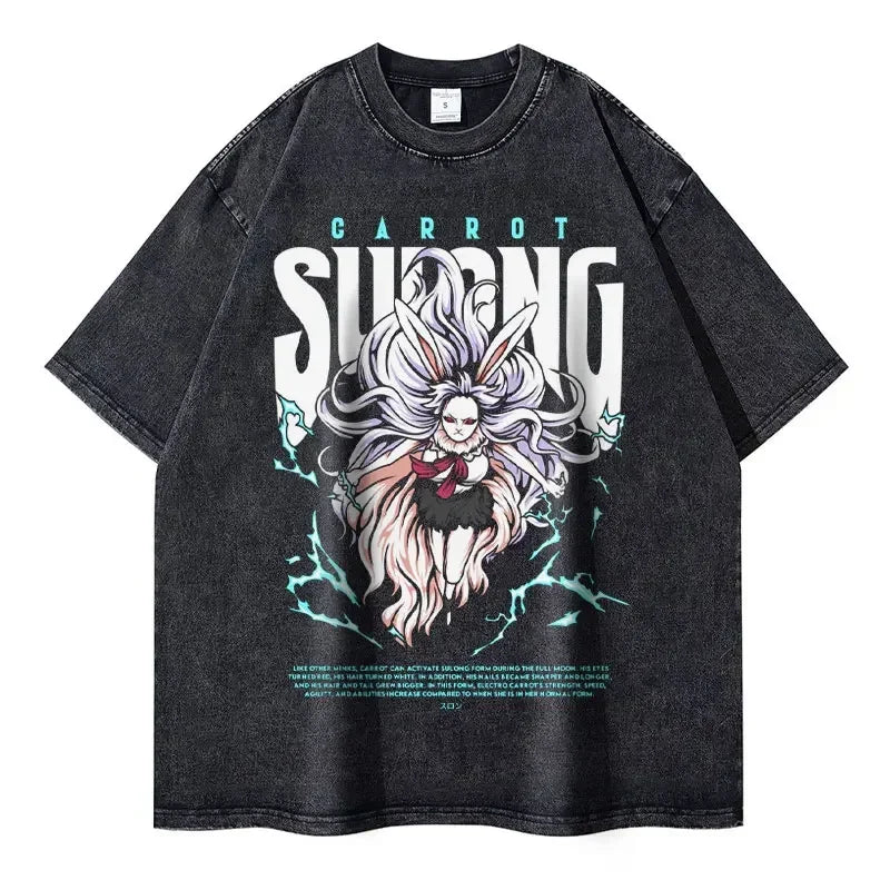 Vintage Anime-Inspired Mythic Manga Streetwear Oversized Cotton Graphic T-Shirt