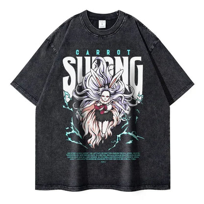 Vintage Anime-Inspired Mythic Manga Streetwear Oversized Cotton Graphic T-Shirt