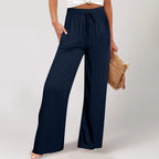 Women's High Waist Wide Leg Casual Trousers with Relaxed Tailored Everyday Style