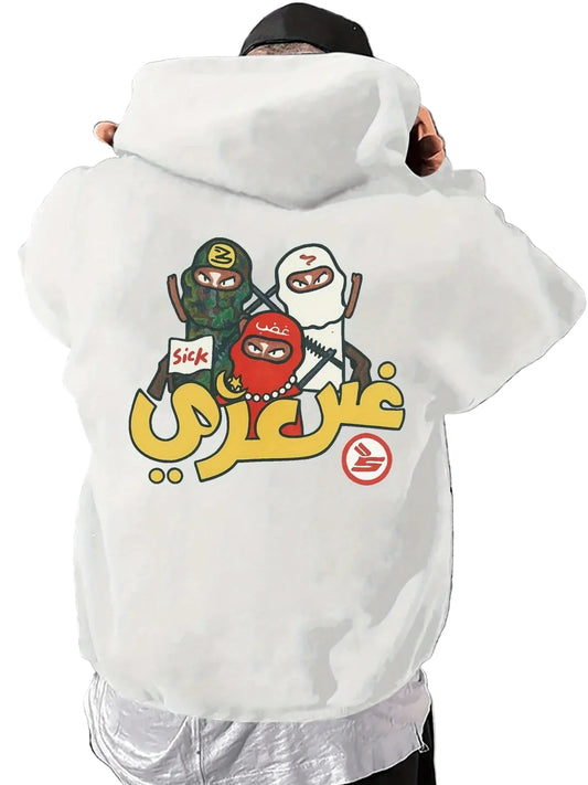 Anime-Inspired Kawaii Character Hoodie with Playful Japanese Streetwear Design