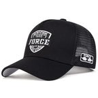 Breathable Mesh Baseball Cap with Graphic Patch for Casual Outdoor Streetwear Everyday Style