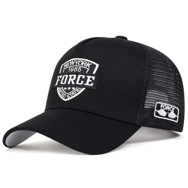 Breathable Mesh Baseball Cap with Graphic Patch for Casual Outdoor Streetwear Everyday Style