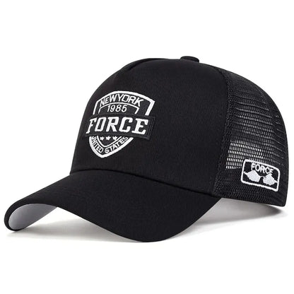 Breathable Mesh Baseball Cap with Graphic Patch for Casual Outdoor Streetwear Everyday Style