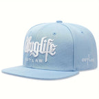 Embroidered Flat Brim Snapback Cap Adjustable Hip Hop Streetwear Baseball Hat