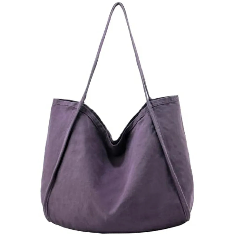 Large Slouchy Canvas Hobo Tote Bag with Relaxed Everyday Shoulder Design