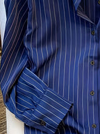 Classic Vertical Striped Button-Down Shirt with Relaxed Everyday Fit