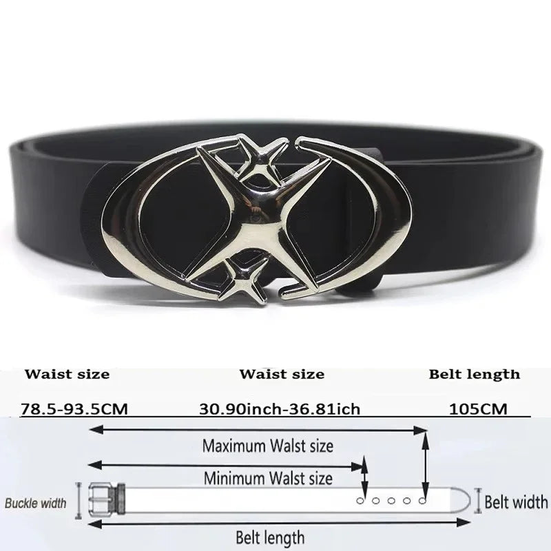 Vintage Western Buckle Gothic Waist Belt for Alternative Y2K Streetwear Looks