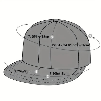 Embroidered Graphic Snapback Cap Adjustable Flat Brim Streetwear Baseball Fashion Hat