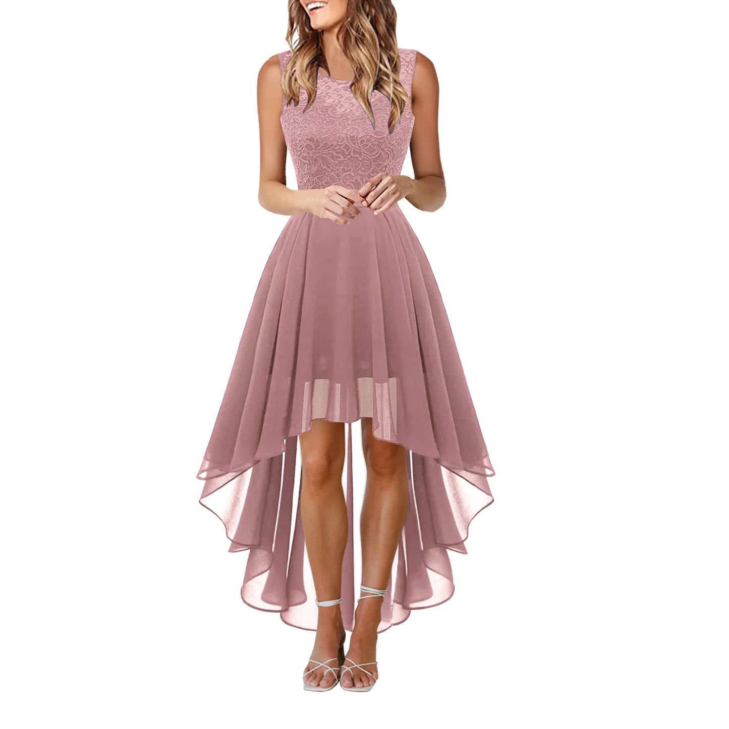 Elegant High-Low Gothic Dress with Anime-Inspired Evening Fashion Style