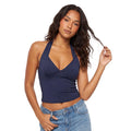Halter Neck Knit Crop Top with Slim Fit Contemporary Summer Style