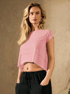 Relaxed Athleisure Crop Tee with Loose Fit and Everyday Comfort Styling