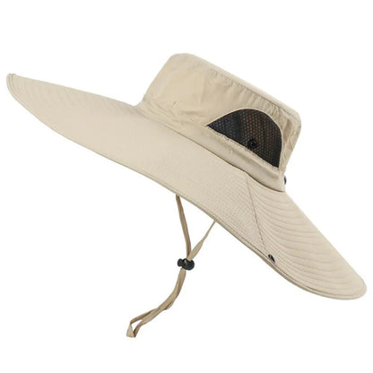 Wide Brim Boonie Sun Hat with Adjustable Chin Cord for Outdoor Adventure and Travel