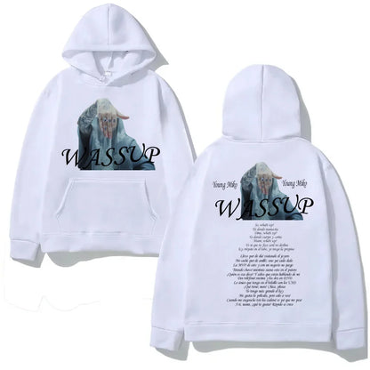 Minimalist Anime Oversized Hoodie with Manga Typography Streetwear Design