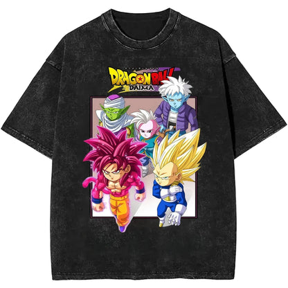 Anime Retro Power Squad Graphic Vintage Oversized Streetwear Cotton Tee