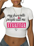 Typography Graphic Baby Tee with Slim Crop Fit and Casual Streetwear Style