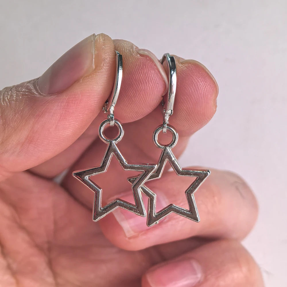 Hollow Star Drop Earrings Y2K Alternative Celestial Fashion Jewelry