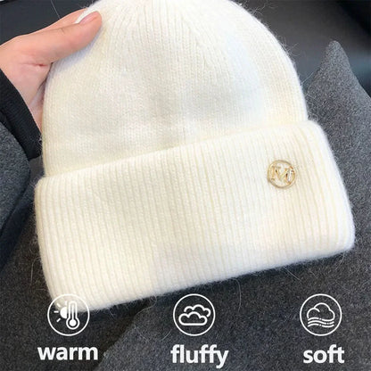 Soft Knit Slouchy Winter Beanie with Plush Trim for Casual Everyday Streetwear Fashion Style
