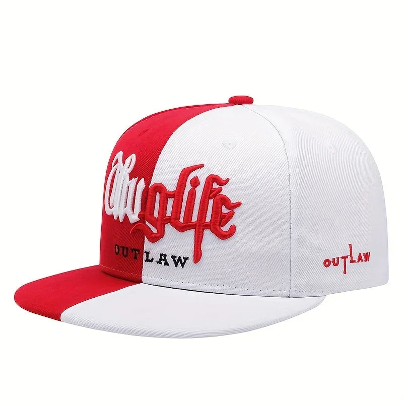 Embroidered Flat Brim Snapback Cap Adjustable Urban Streetwear Baseball Fashion Hat
