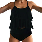 Floral Print High-Waisted Ruffle Bikini Set with Skirted Bottom and Feminine Beachwear Silhouette