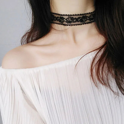 Vintage Lace Floral Choker Necklace for Dark Feminine and Gothic Styling