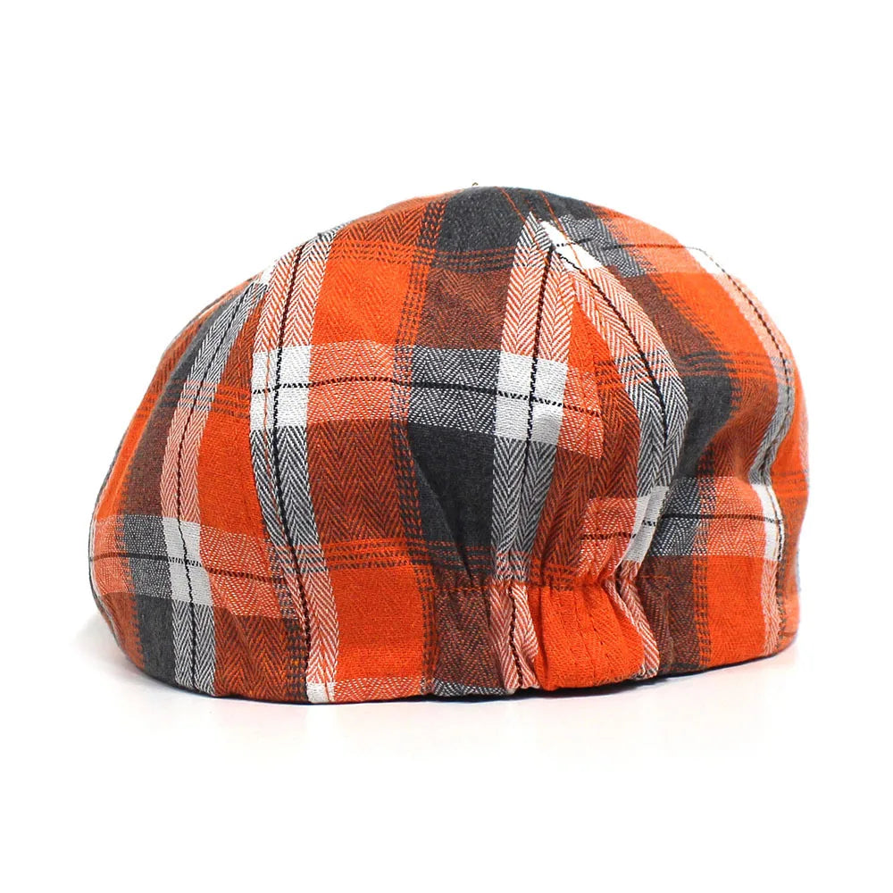Vintage Plaid Ivy Flat Cap Classic Cotton Newsboy Streetwear Casual Hat