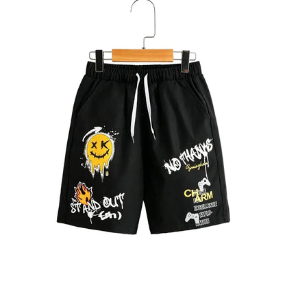 Men's Graphic Casual Shorts with Drawstring Waist Comfortable Everyday Streetwear Fit