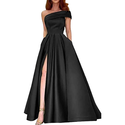 Off Shoulder High Slit Formal Alternative Evening Ball Gown