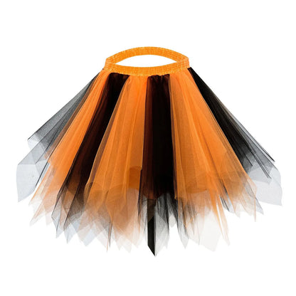 Layered Mesh Tutu Mini Skirt with Volume Pleats Festival Styling
