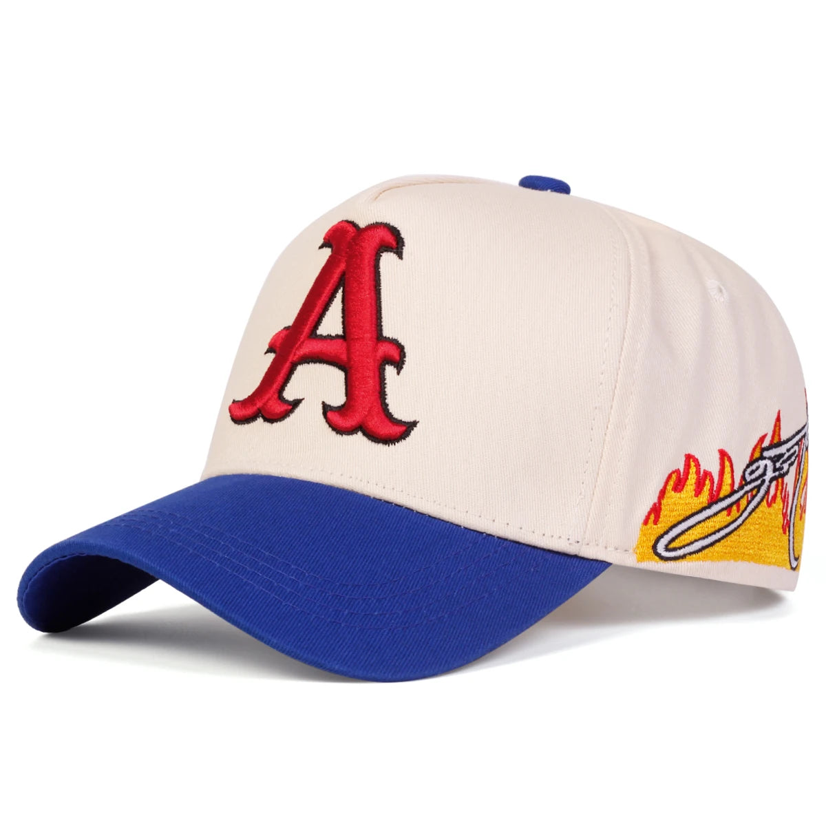 Letter Embroidered Baseball Cap with Graphic Side Detail for Casual Streetwear Everyday Style