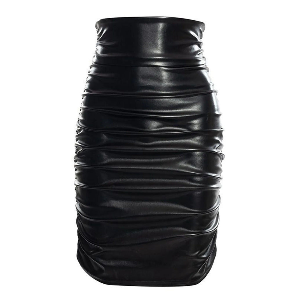 High Waist Faux Leather Mini Skirt Slim Fit Alternative Fashion Bottom