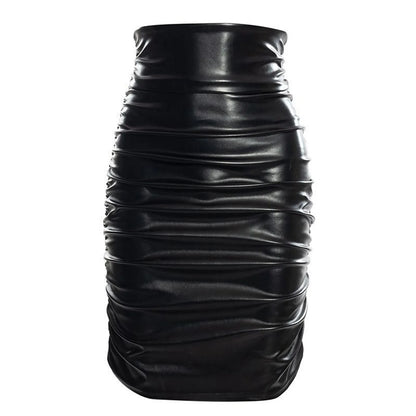 High Waist Faux Leather Mini Skirt Slim Fit Alternative Fashion Bottom