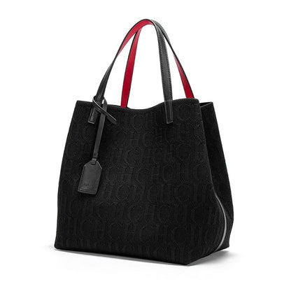 Large Capacity Nylon Tote Bag with Minimalist Commuter Shoulder Design