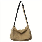 Vintage Canvas Messenger Bag with Flap Closure Casual Crossbody Shoulder Design