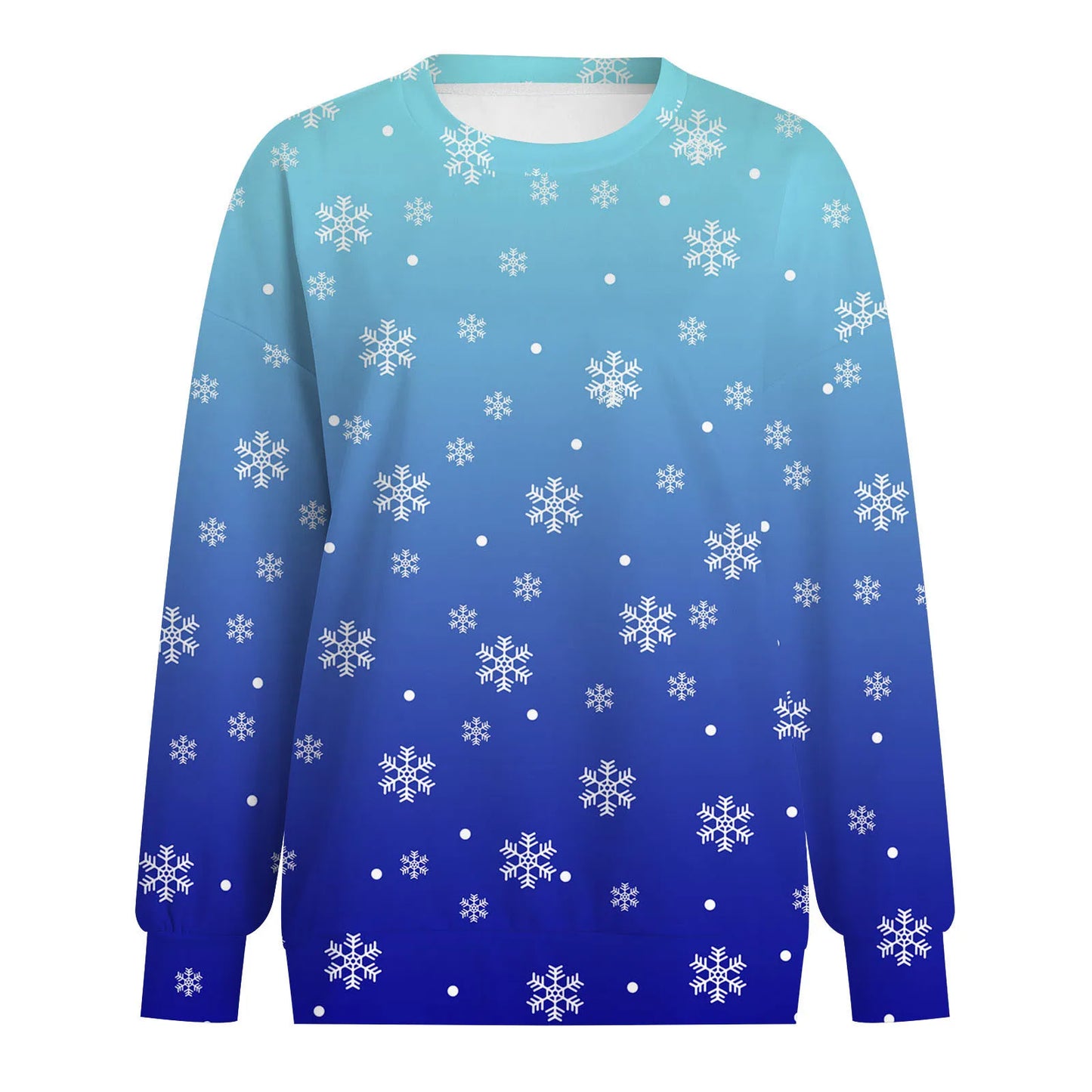 Women's Snowflake Pattern Crew Neck Sweatshirt for Cozy Seasonal Casual Everyday Style