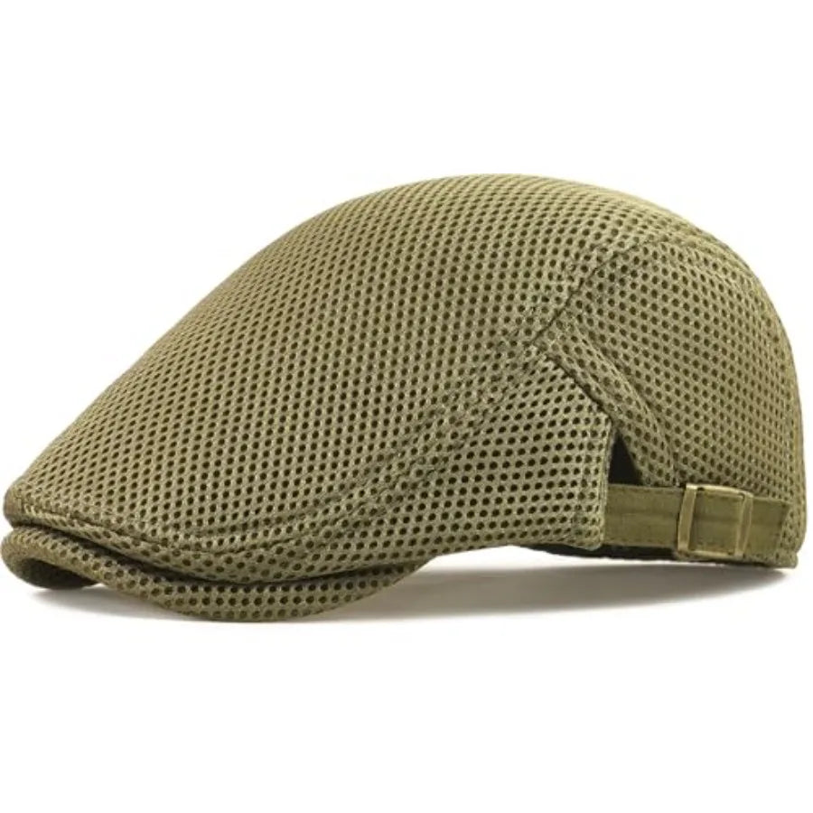 Breathable Mesh Ivy Flat Cap Adjustable Cotton Casual Vintage Driving Streetwear Hat