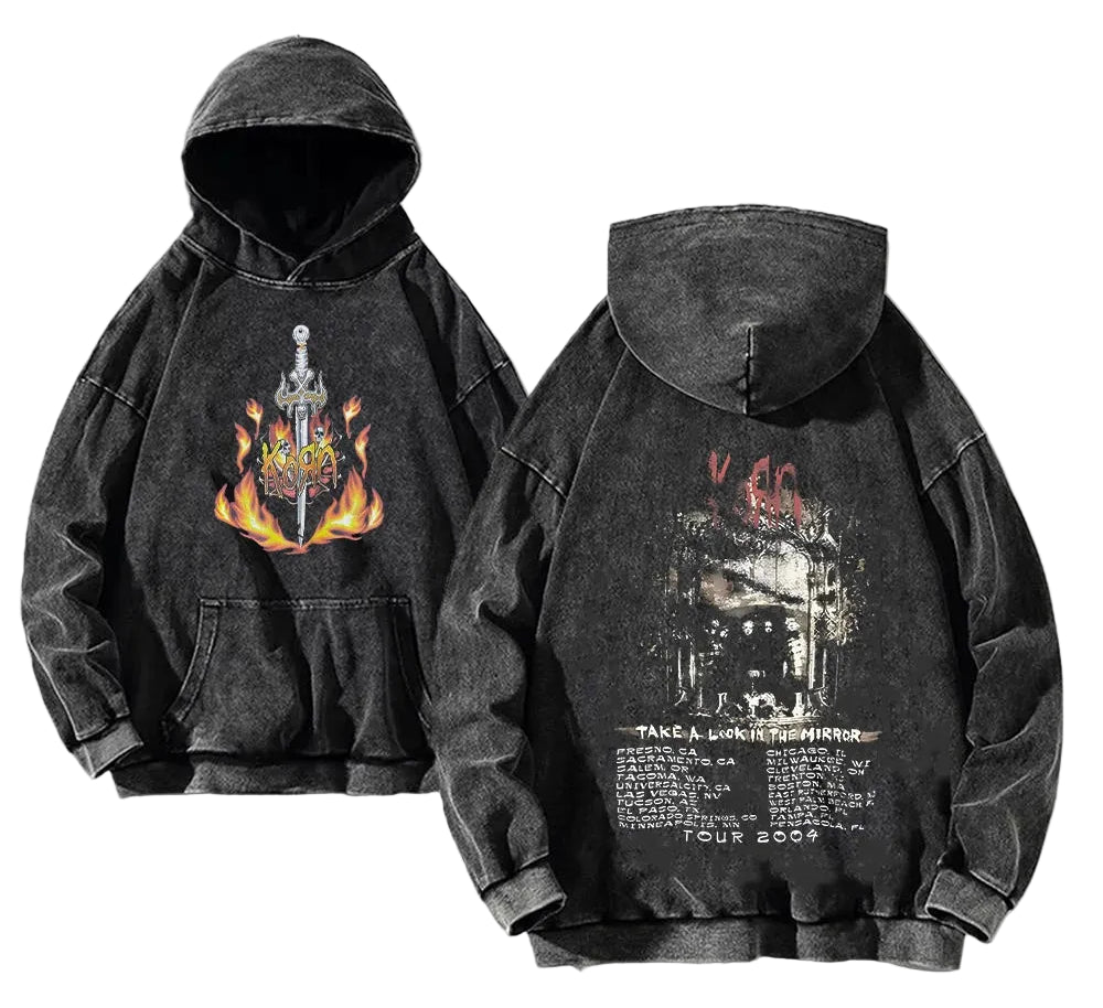 Vintage Anime Goth Hoodie With Distressed Oversized Streetwear Design