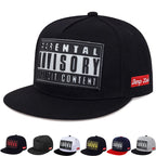 Adjustable Flat Brim Baseball Cap with Graphic Patch for Contemporary Streetwear Fashion Style