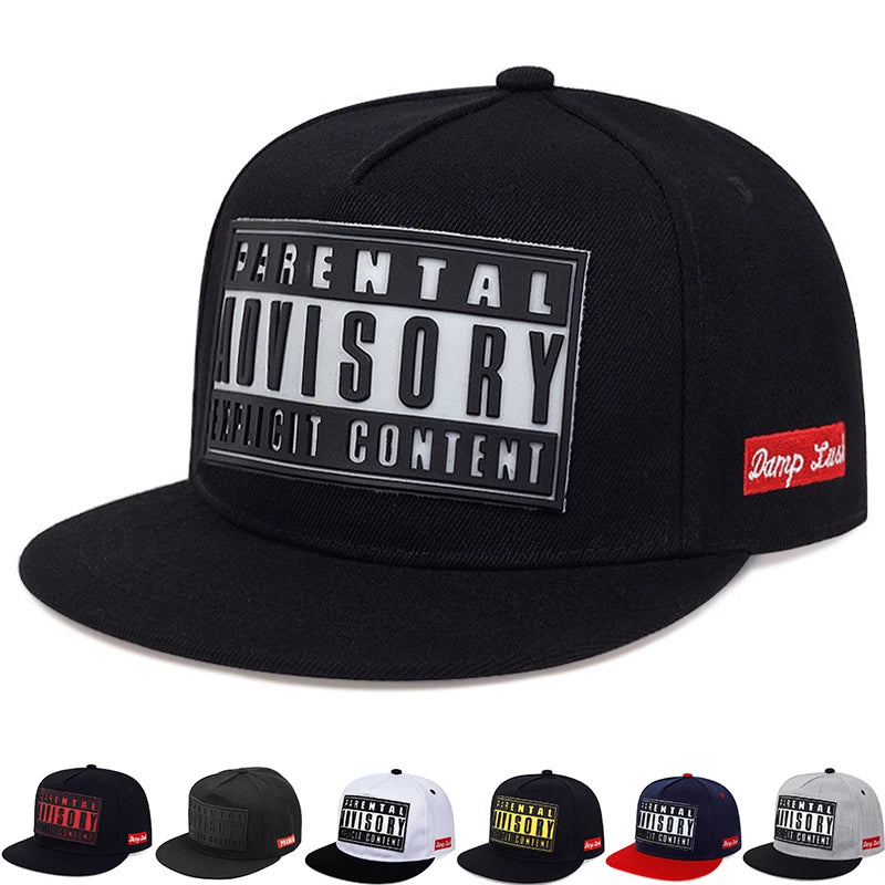 Adjustable Flat Brim Baseball Cap with Graphic Patch for Contemporary Streetwear Fashion Style