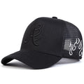 Embroidered Mesh Baseball Cap Adjustable Curved Brim Casual Streetwear Trucker Style Hat