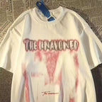 Heavyweight Cotton Streetwear Graphic T-Shirt with Bold Typography Artwork and Relaxed Fit