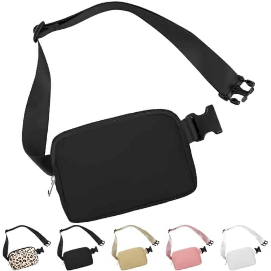 Compact Genuine Leather Belt Bag with Adjustable Strap Crossbody Carry Design