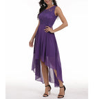 Sleeveless High Low Midi Dress With Soft Flowing Movement