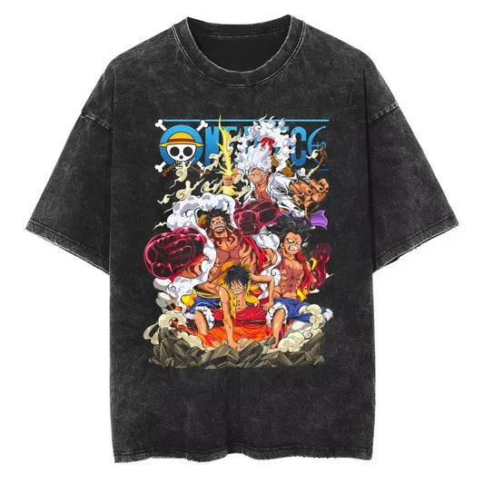Retro Manga Adventure Oversized Vintage Streetwear Graphic Casual T-Shirt