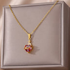 Layered Heart Pendant Necklace for Dark Feminine and Alternative Fashion