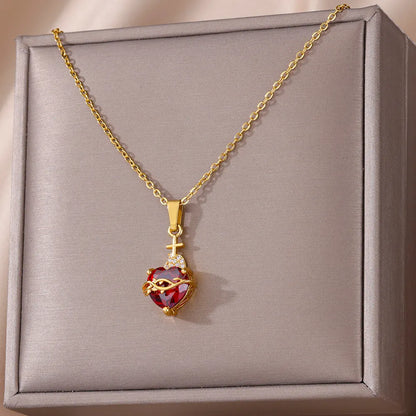 Layered Heart Pendant Necklace for Dark Feminine and Alternative Fashion
