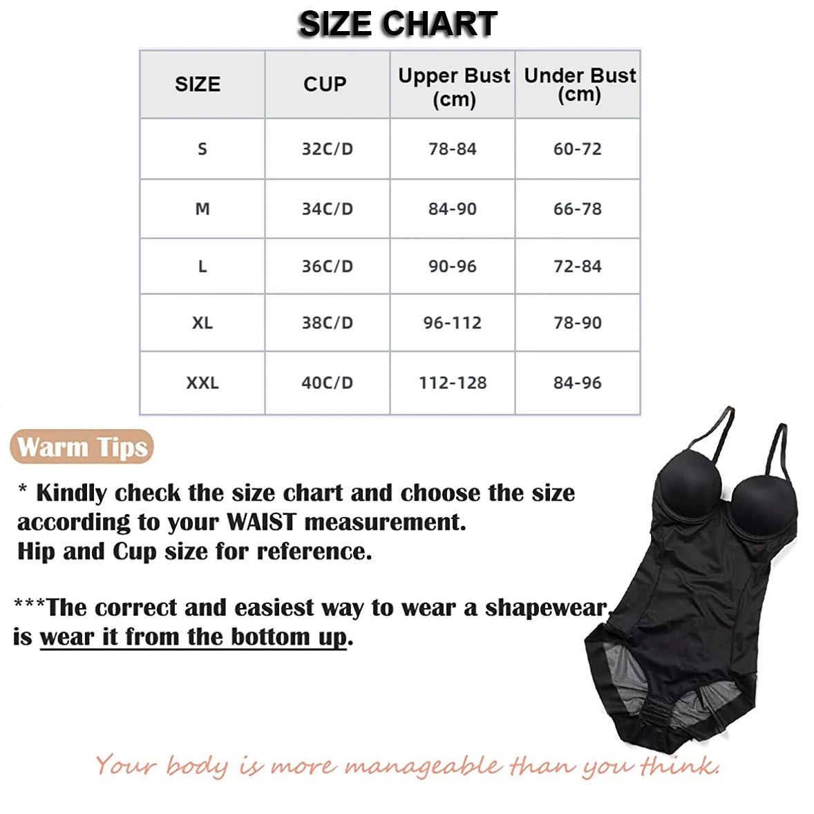 Seamless Underwire Shaping Bodysuit with Built-In Bra Cups
