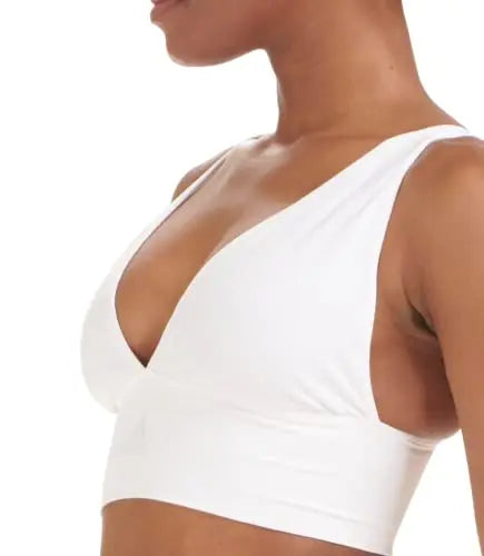 Seamless Scoop-Neck Lounge Bra with Soft Cotton Construction, Wire-Free Comfort and Wide Fixed Straps