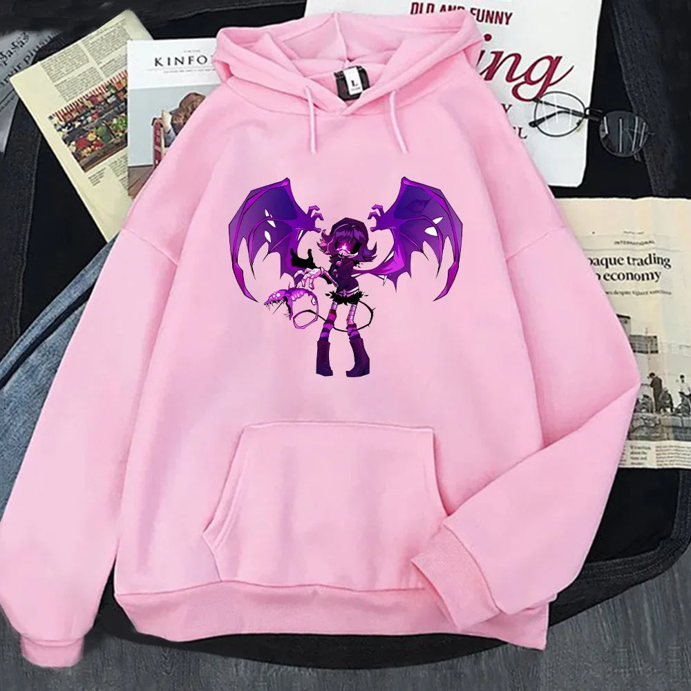 Anime-Inspired Kawaii Streetwear Pullover Hoodie with Manga Fantasy Artwork